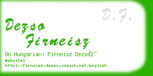 dezso firneisz business card